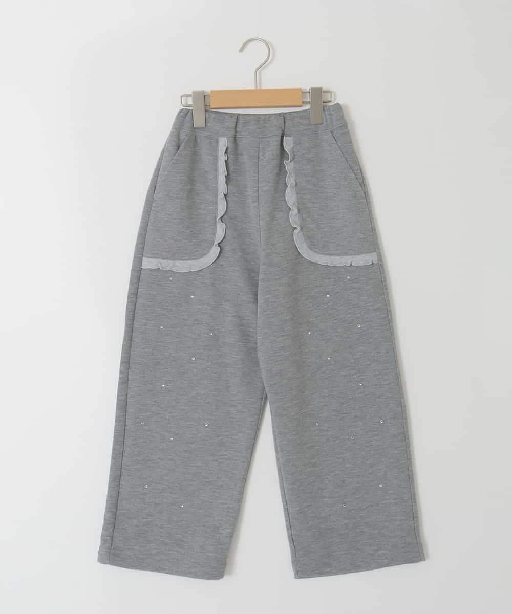 KJLKD11044 a.v.v KIDS [130-160]【洗える】キラキラスウェットパンツ