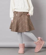KJLKD12039 a.v.v KIDS(アー・ヴェ・ヴェ) [130-150]【洗える】フレアスカート見えスカパン オレンジ