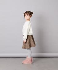 KJLKD12039 a.v.v KIDS(アー・ヴェ・ヴェ) [130-150]【洗える】フレアスカート見えスカパン オレンジ