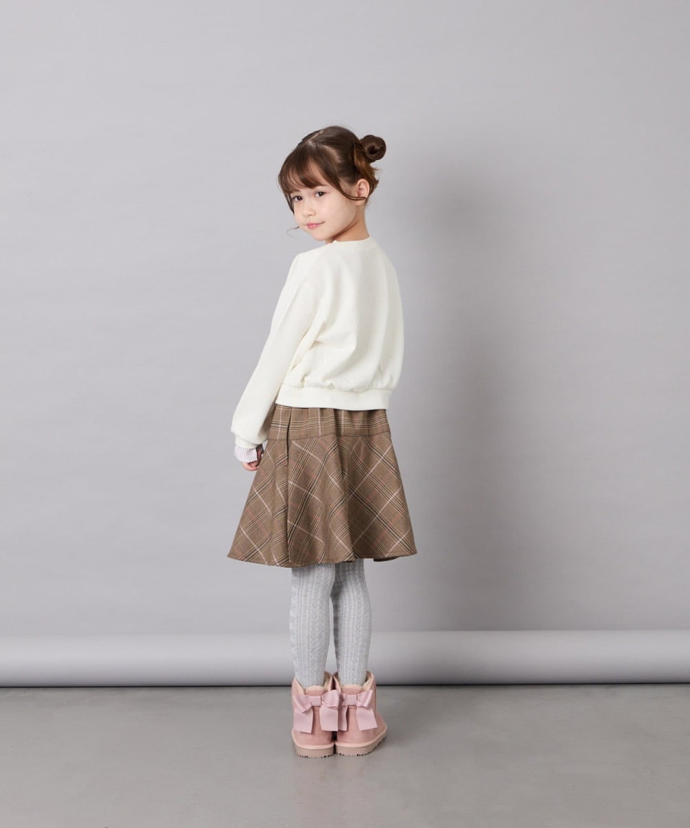 KJLKD12039 a.v.v KIDS(アー・ヴェ・ヴェ) [130-150]【洗える】フレアスカート見えスカパン オレンジ