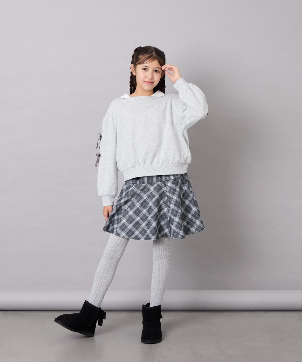 KJLKD12039 a.v.v KIDS(アー・ヴェ・ヴェ) [130-150]【洗える】フレアスカート見えスカパン ブラック