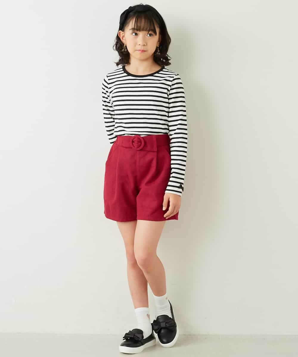 KJLKE01034 a.v.v KIDS(アー・ヴェ・ヴェ) [140-150]くるみバックルデザインキュロット パープル