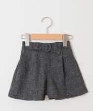 KJLKE01034 a.v.v KIDS(アー・ヴェ・ヴェ) [140-150]くるみバックルデザインキュロット ダークグレー