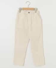 KJLKM40029 a.v.v KIDS(アー・ヴェ・ヴェ) [100-130]バックレースアップストレッチコールテーパードパンツ アイボリー