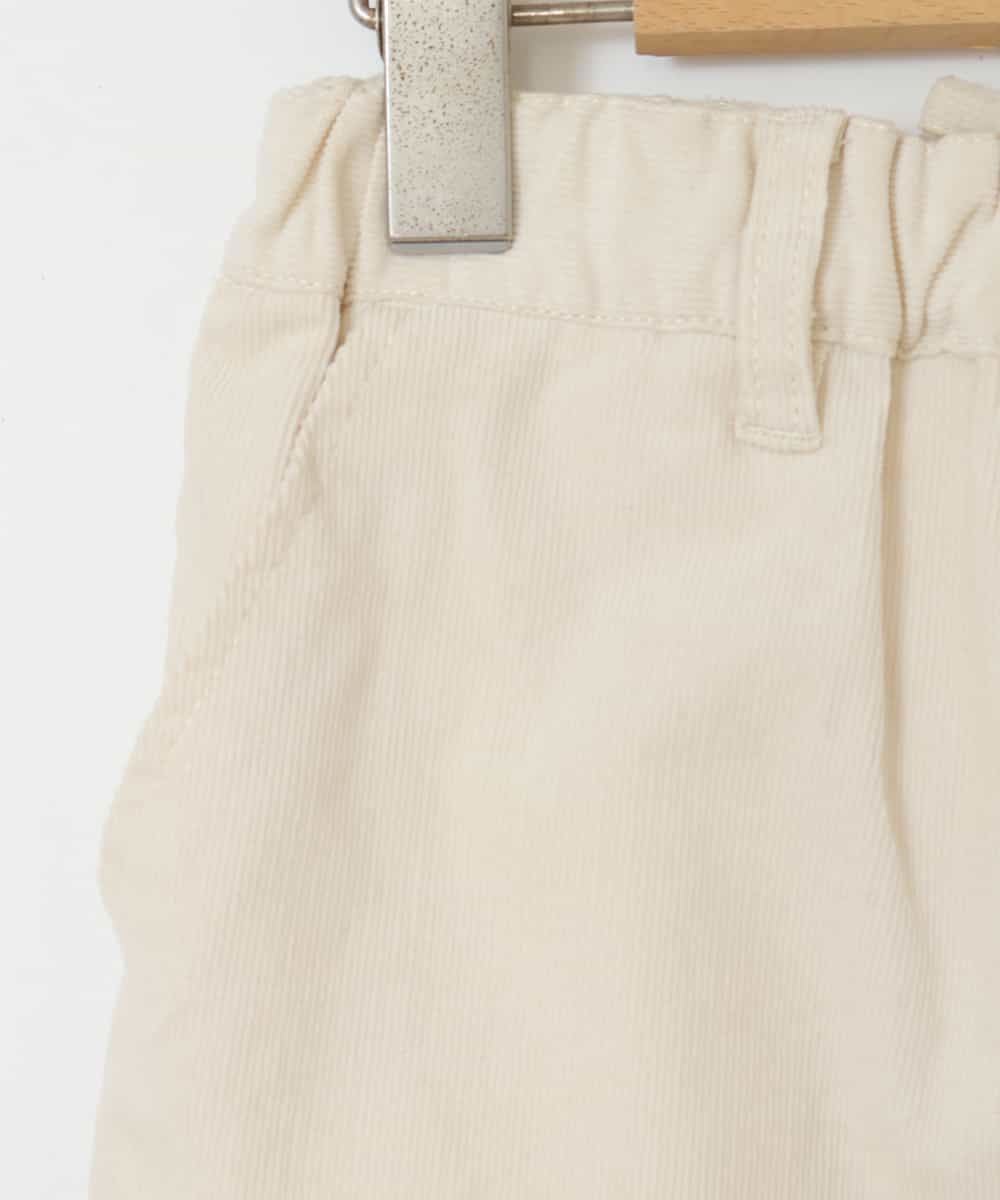 KJLKM40029 a.v.v KIDS(アー・ヴェ・ヴェ) [100-130]バックレースアップストレッチコールテーパードパンツ アイボリー