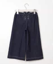 KJLKM41034 a.v.v KIDS(アー・ヴェ・ヴェ) [120-130]サスペンダー付きバックレースアップパンツ デニム