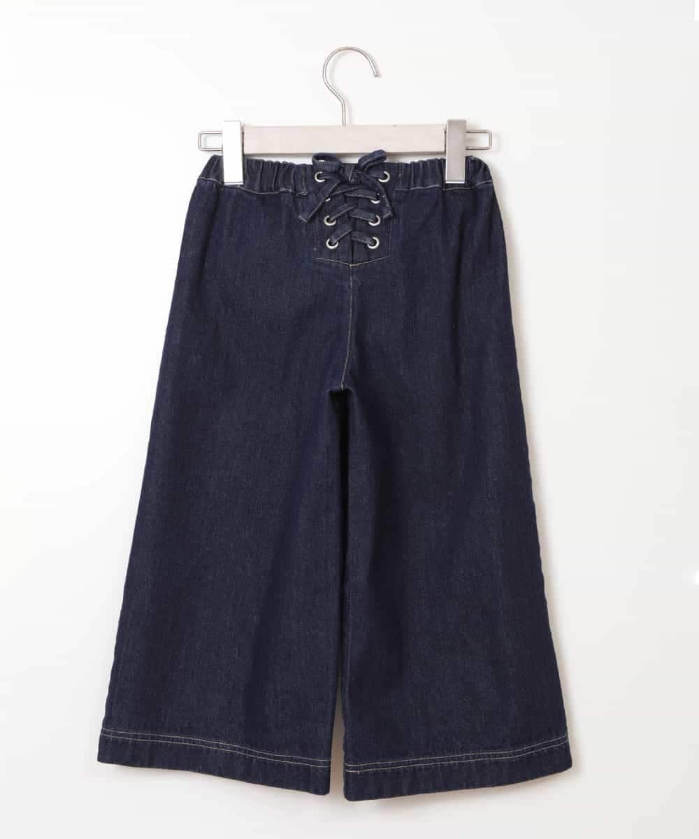 KJLKM41034 a.v.v KIDS(アー・ヴェ・ヴェ) [120-130]サスペンダー付きバックレースアップパンツ デニム