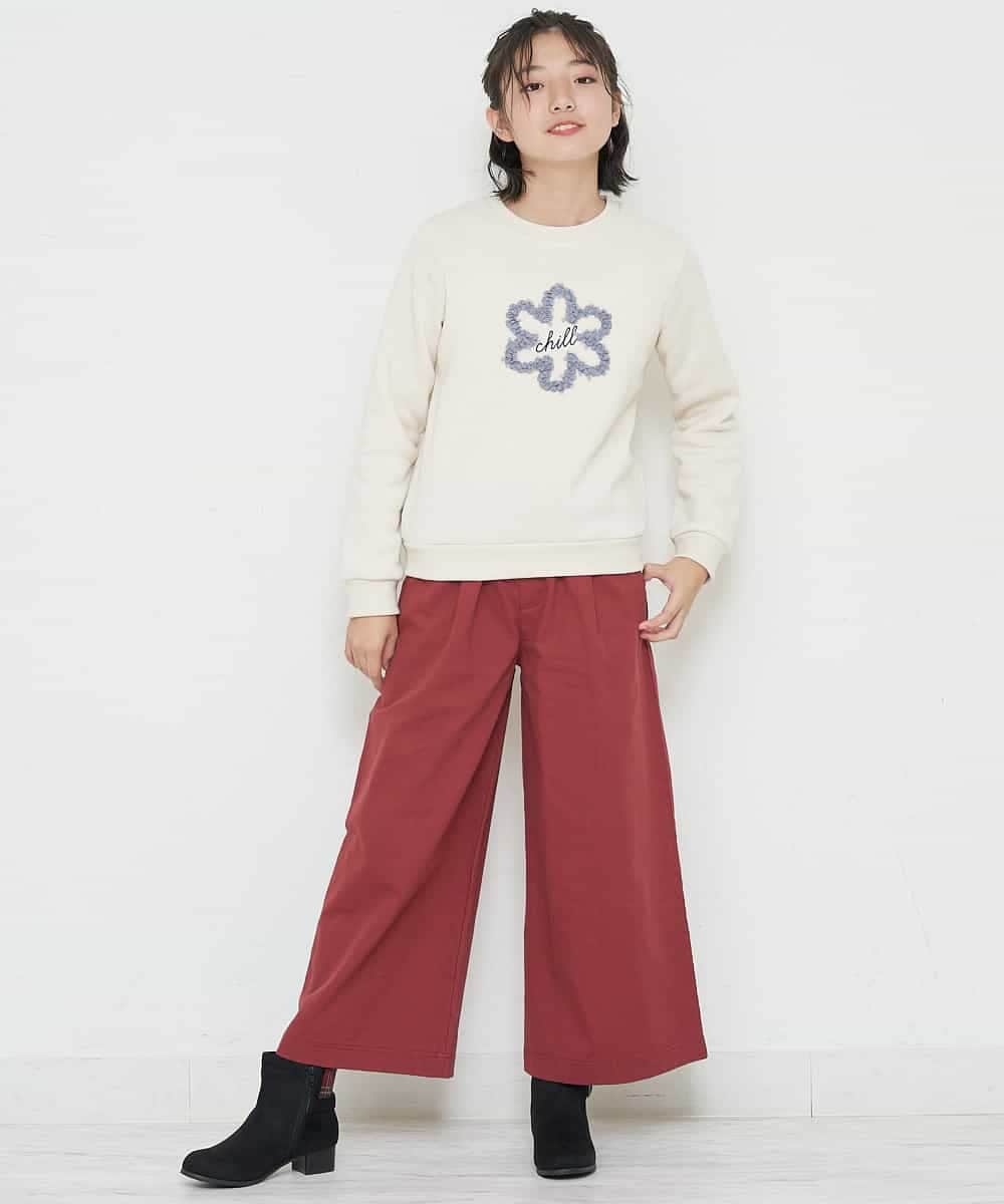 KJLKO41044 a.v.v KIDS(アー・ヴェ・ヴェ) [160]サスペンダー付きバックレースアップパンツ レッド