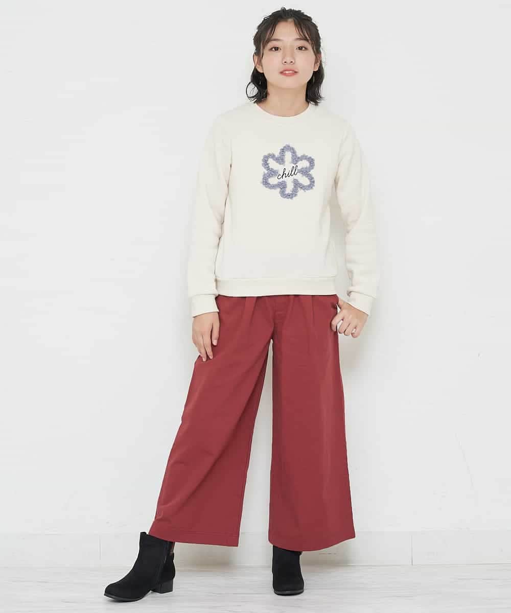 KJLKO41044 a.v.v KIDS(アー・ヴェ・ヴェ) [160]サスペンダー付きバックレースアップパンツ レッド