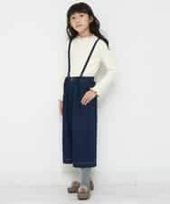 KJLKO41044 a.v.v KIDS(アー・ヴェ・ヴェ) [160]サスペンダー付きバックレースアップパンツ レッド