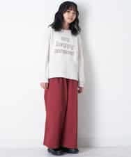 KJLKO41044 a.v.v KIDS(アー・ヴェ・ヴェ) [160]サスペンダー付きバックレースアップパンツ レッド