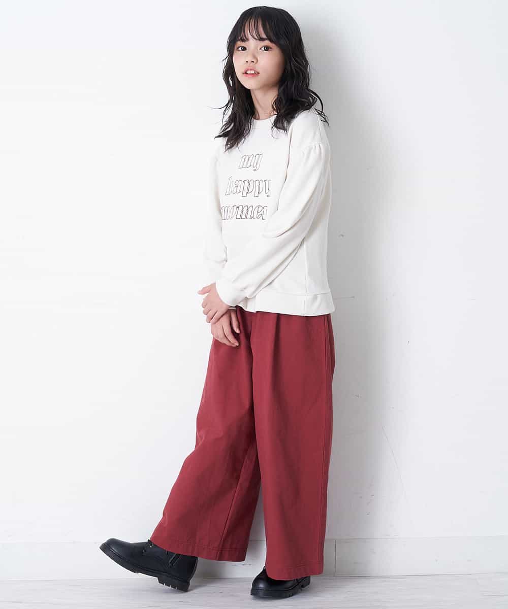 KJLKO41044 a.v.v KIDS(アー・ヴェ・ヴェ) [160]サスペンダー付きバックレースアップパンツ レッド