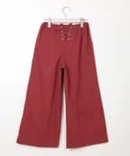 KJLKO41044 a.v.v KIDS(アー・ヴェ・ヴェ) [160]サスペンダー付きバックレースアップパンツ レッド