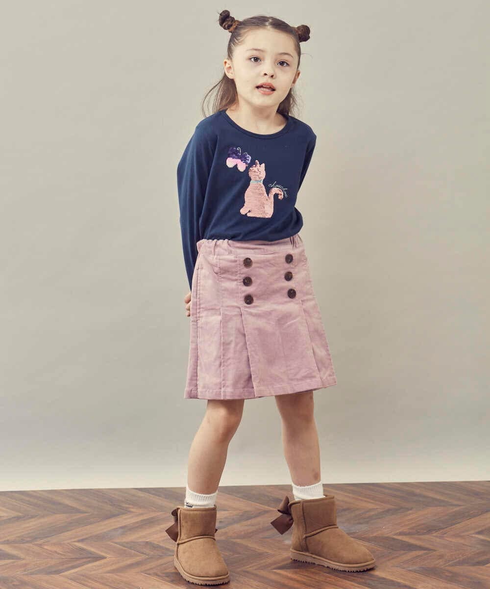 KJLKP40029 a.v.v KIDS(アー・ヴェ・ヴェ) [100-130]ストレッチコールフロントボタンスカパン ベージュ