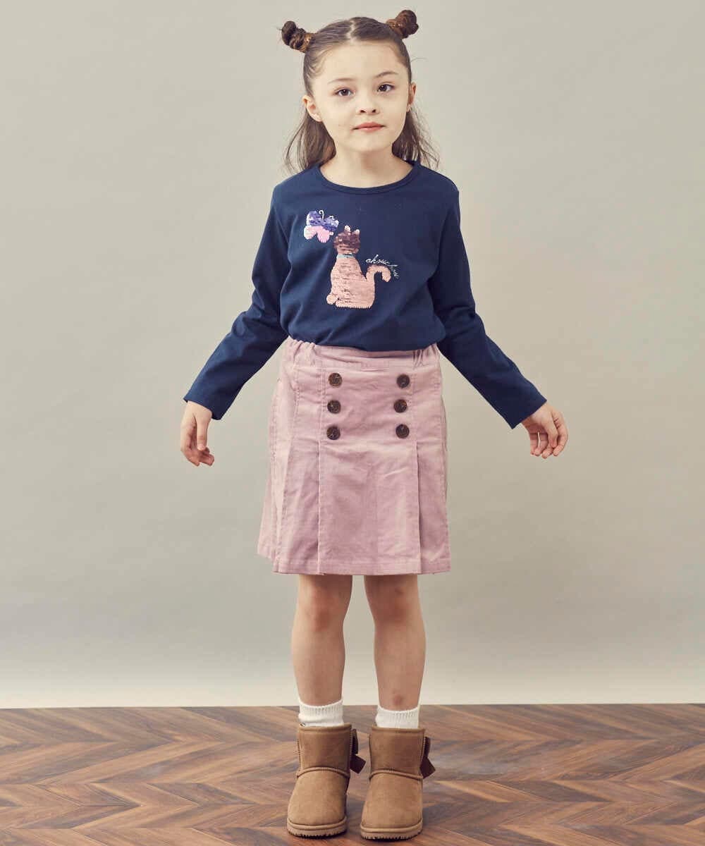KJLKP40029 a.v.v KIDS(アー・ヴェ・ヴェ) [100-130]ストレッチコールフロントボタンスカパン ベージュ