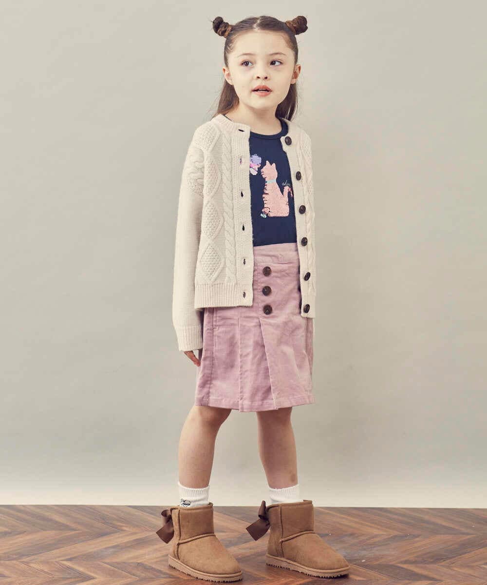 KJLKP40029 a.v.v KIDS(アー・ヴェ・ヴェ) [100-130]ストレッチコールフロントボタンスカパン ベージュ