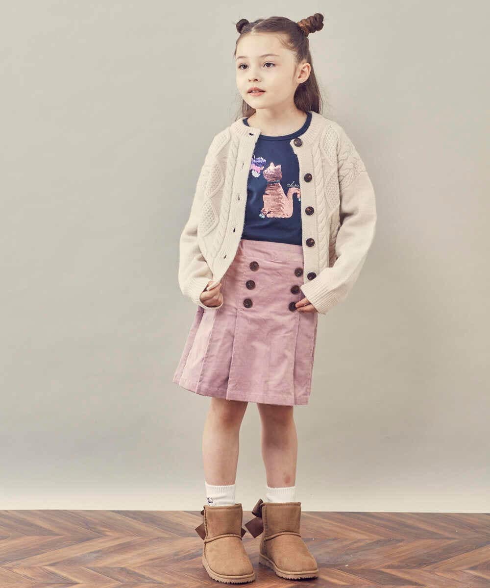 KJLKP40029 a.v.v KIDS(アー・ヴェ・ヴェ) [100-130]ストレッチコールフロントボタンスカパン ベージュ