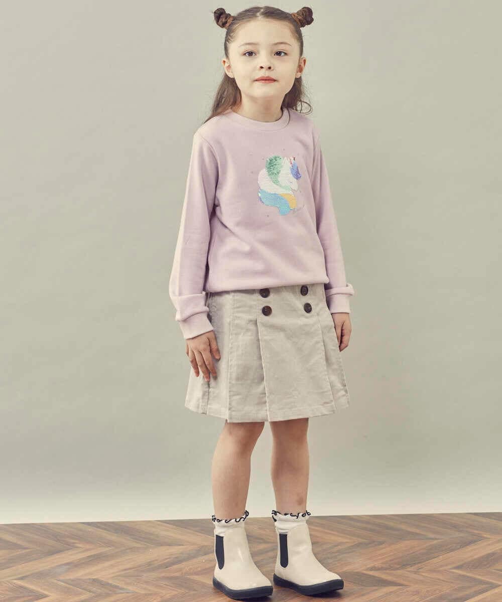 KJLKP40029 a.v.v KIDS(アー・ヴェ・ヴェ) [100-130]ストレッチコールフロントボタンスカパン ベージュ