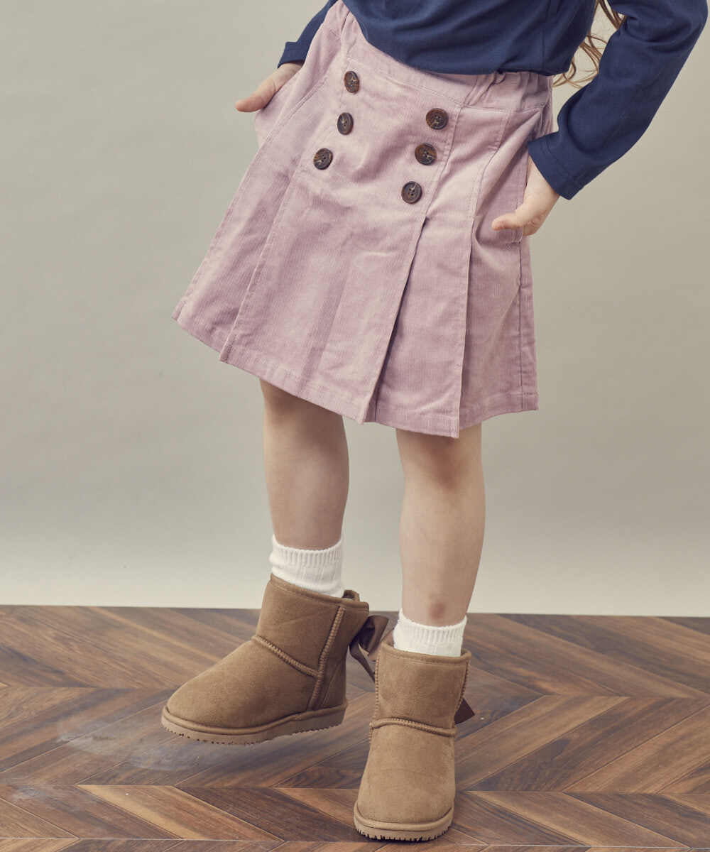 KJLKP40029 a.v.v KIDS(アー・ヴェ・ヴェ) [100-130]ストレッチコールフロントボタンスカパン ベージュ