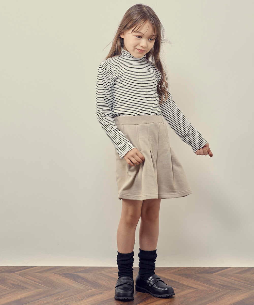 KJLKP41029 a.v.v KIDS(アー・ヴェ・ヴェ) [100-130]タックフレアキュロット ベージュ
