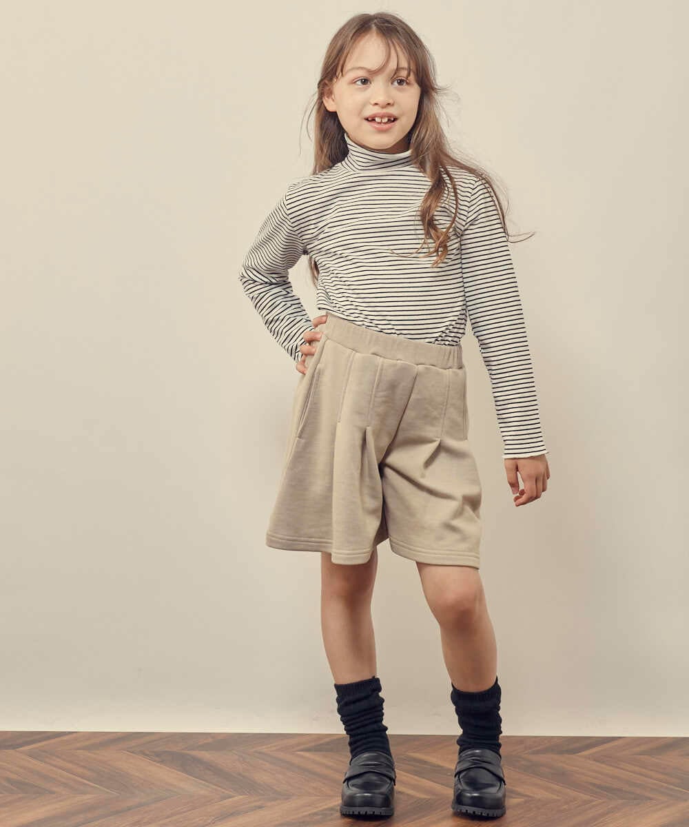 KJLKP41029 a.v.v KIDS(アー・ヴェ・ヴェ) [100-130]タックフレアキュロット ベージュ