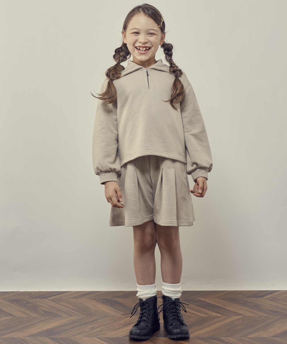 KJLKP41029 a.v.v KIDS(アー・ヴェ・ヴェ) [100-130]タックフレアキュロット ベージュ