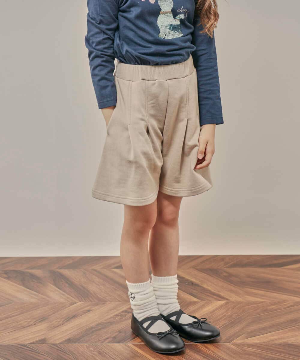 KJLKP41029 a.v.v KIDS(アー・ヴェ・ヴェ) [100-130]タックフレアキュロット ベージュ