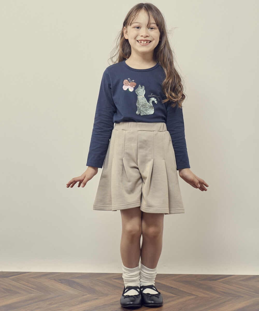 KJLKP41029 a.v.v KIDS(アー・ヴェ・ヴェ) [100-130]タックフレアキュロット ベージュ