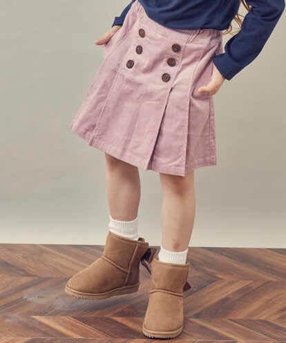 KJLKQ40034 a.v.v KIDS [140-150]ストレッチコールフロントボタンスカパン