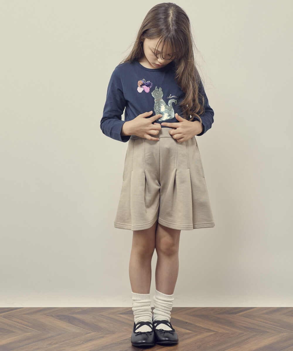 KJLKQ41034 a.v.v KIDS(アー・ヴェ・ヴェ) [140-150]タックフレアキュロット ブルー