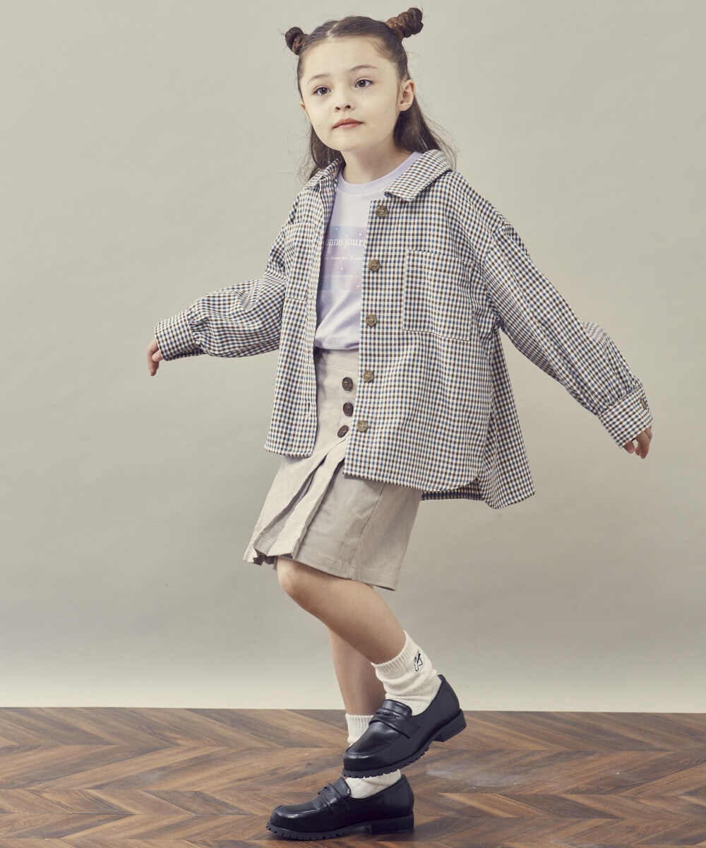 KJLKR40039 a.v.v KIDS(アー・ヴェ・ヴェ) [160]ストレッチコールフロントボタンスカパン ブルー