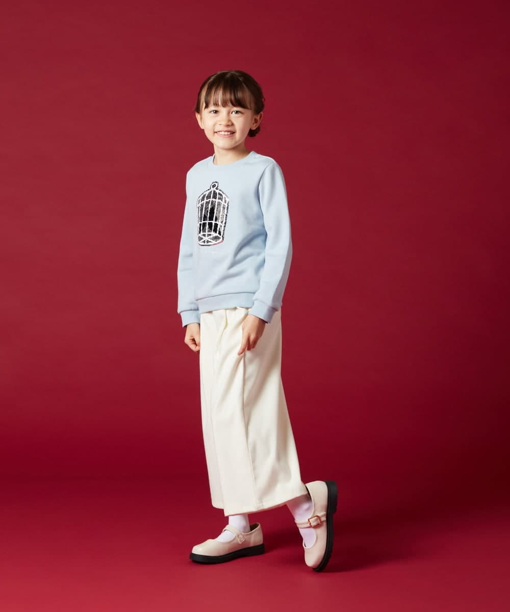 KJLKS41034 a.v.v KIDS(アー・ヴェ・ヴェ) [120-130]【セットアップ対応】サス付きフロントボタンワイドパンツ ライトブルー