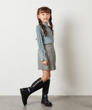 KJLKS45029 a.v.v KIDS(アー・ヴェ・ヴェ) [100-130]アシメプリーツスカパン ダークグレー