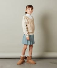 KJLKS45029 a.v.v KIDS(アー・ヴェ・ヴェ) [100-130]アシメプリーツスカパン ダークグレー