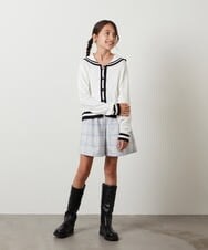 KJLKT44034 a.v.v KIDS(アー・ヴェ・ヴェ) [140-150]シャギーチェックショートパンツ ライトブルー