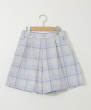 KJLKT44034 a.v.v KIDS(アー・ヴェ・ヴェ) [140-150]シャギーチェックショートパンツ ライトブルー
