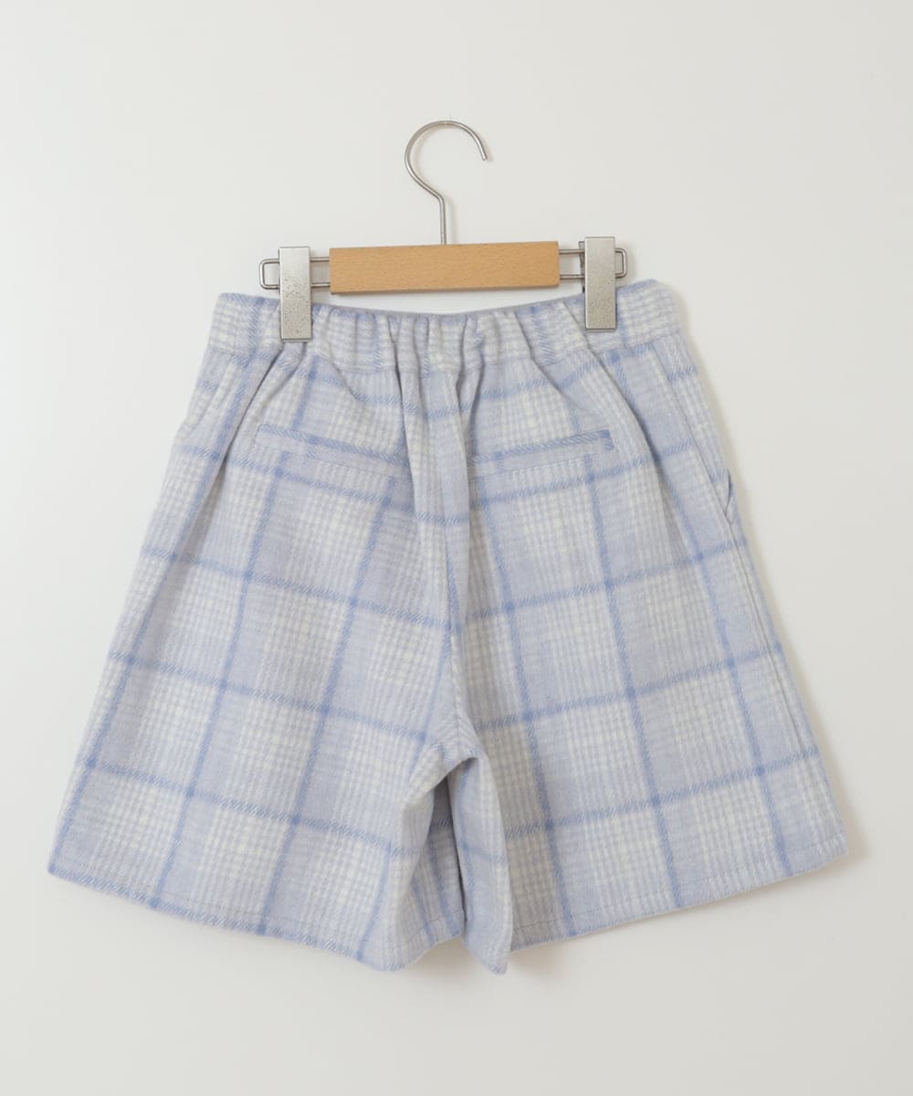 KJLKT44034 a.v.v KIDS(アー・ヴェ・ヴェ) [140-150]シャギーチェックショートパンツ ライトブルー