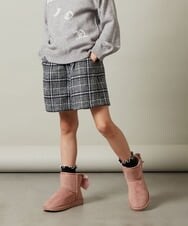 KJLKT44034 a.v.v KIDS(アー・ヴェ・ヴェ) [140-150]シャギーチェックショートパンツ ライトブルー