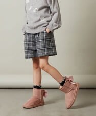 KJLKT44034 a.v.v KIDS(アー・ヴェ・ヴェ) [140-150]シャギーチェックショートパンツ ライトブルー