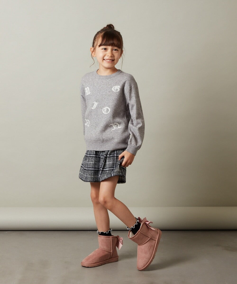 KJLKT44034 a.v.v KIDS(アー・ヴェ・ヴェ) [140-150]シャギーチェックショートパンツ ライトブルー