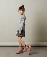KJLKT44034 a.v.v KIDS(アー・ヴェ・ヴェ) [140-150]シャギーチェックショートパンツ ライトブルー