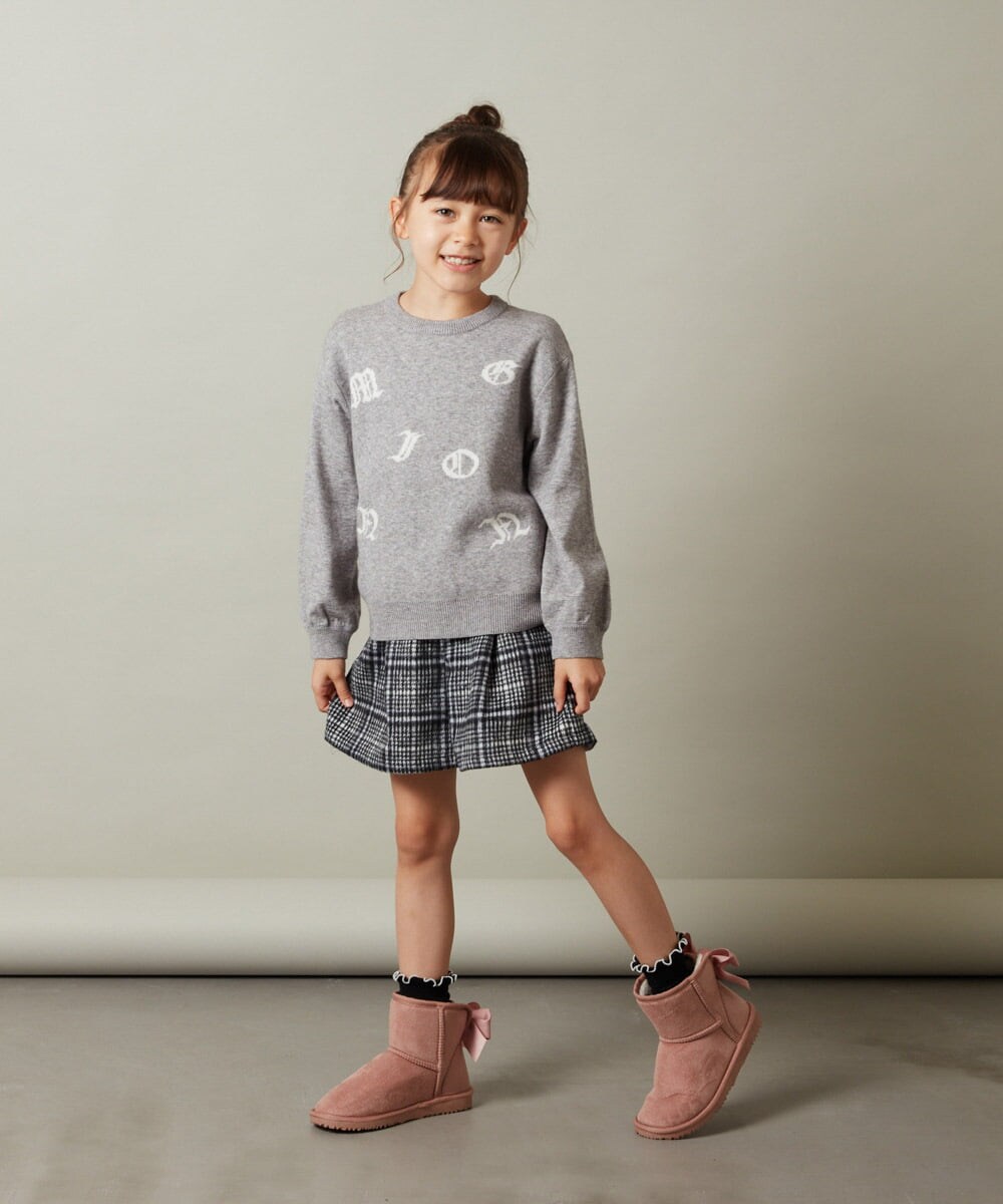 KJLKT44034 a.v.v KIDS(アー・ヴェ・ヴェ) [140-150]シャギーチェックショートパンツ ライトブルー