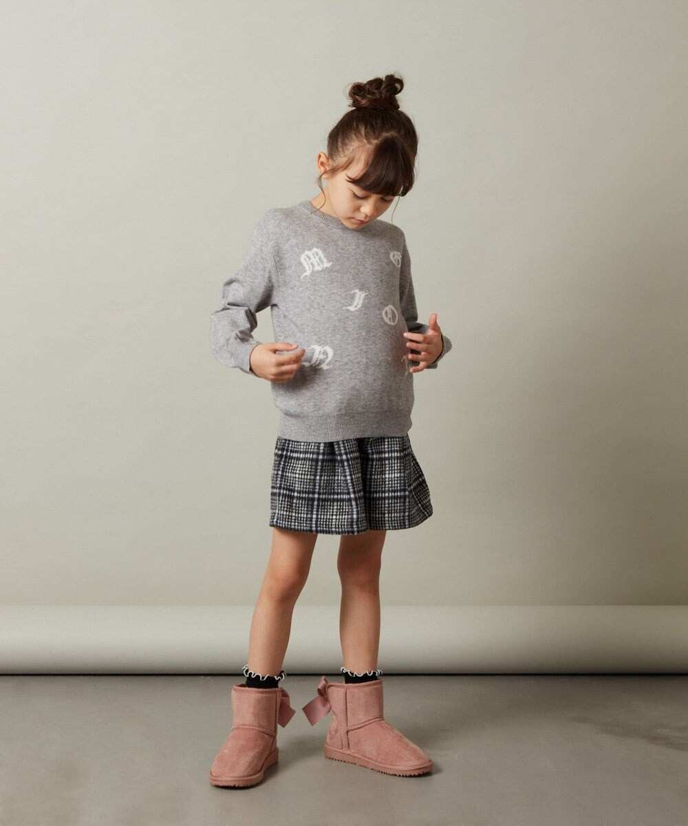 KJLKT44034 a.v.v KIDS(アー・ヴェ・ヴェ) [140-150]シャギーチェックショートパンツ ライトブルー