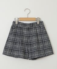 KJLKT44034 a.v.v KIDS(アー・ヴェ・ヴェ) [140-150]シャギーチェックショートパンツ ブラック