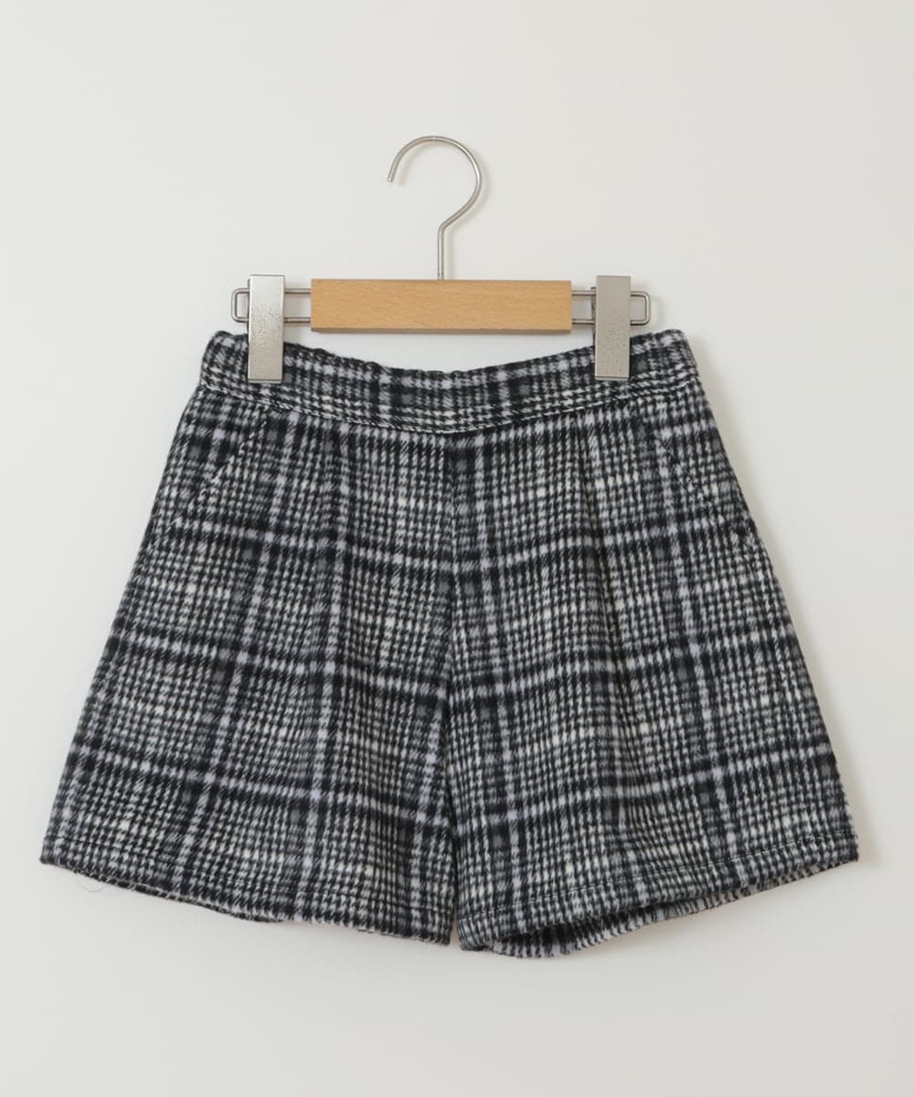 KJLKT44034 a.v.v KIDS(アー・ヴェ・ヴェ) [140-150]シャギーチェックショートパンツ ブラック