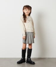 KJLKT45034 a.v.v KIDS(アー・ヴェ・ヴェ) [140-150]アシメプリーツスカパン ブラック