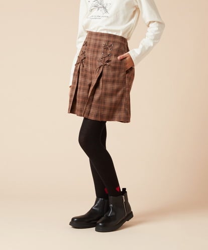 KJLKV45034 a.v.v KIDS [120-130]ダブルレースアップショートパンツ