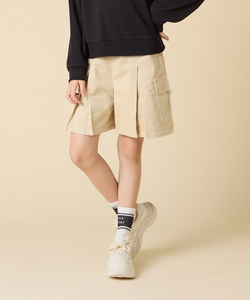 KJLLA41039 a.v.v KIDS(アー・ヴェ・ヴェ) [120-160]コーデュロイカーゴキュロット ライトブルー