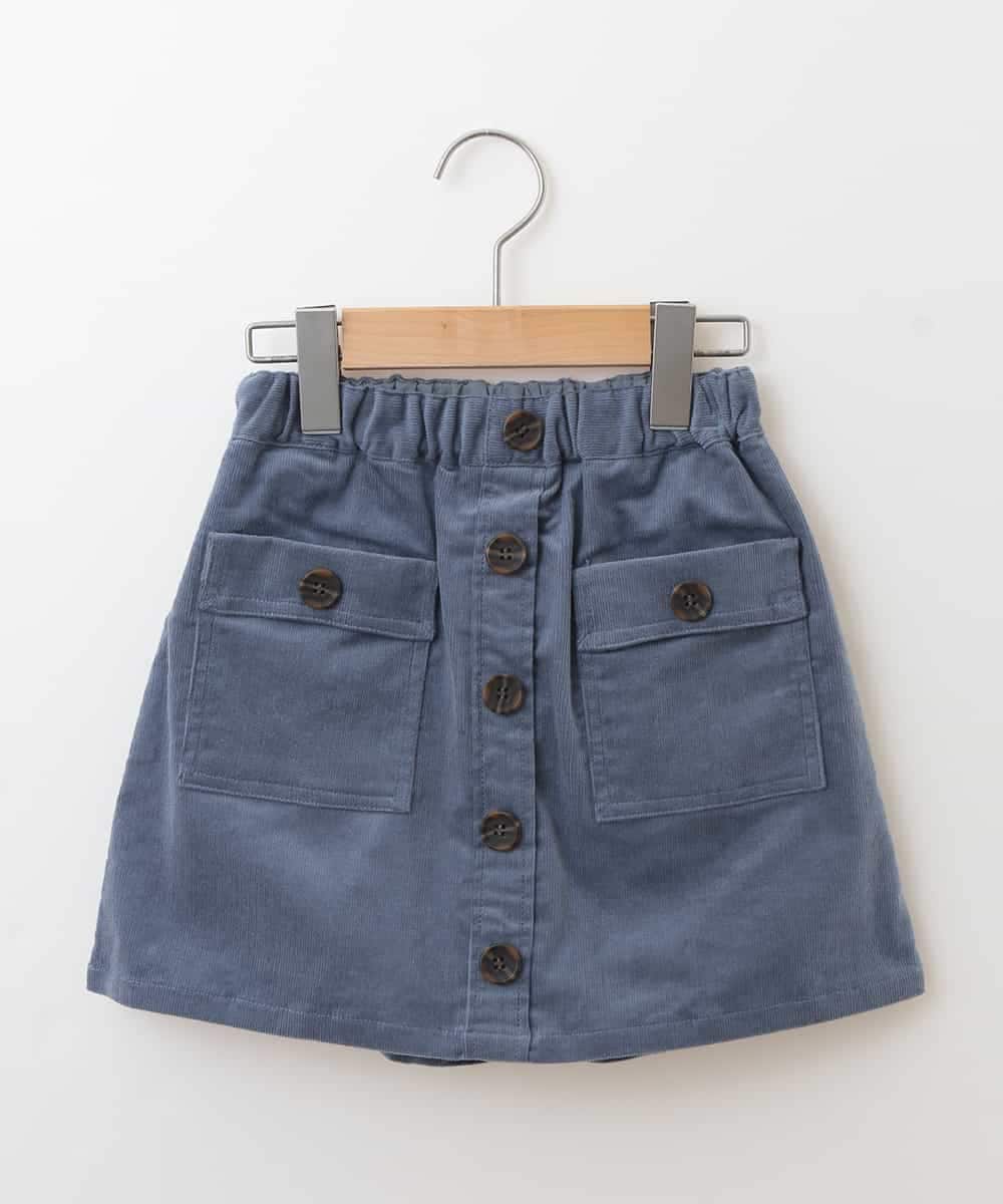 KJLLJ10029 a.v.v KIDS(アー・ヴェ・ヴェ) [100-130]コーデュロイワークラップパンツ[WEB限定サイズ] ブルー