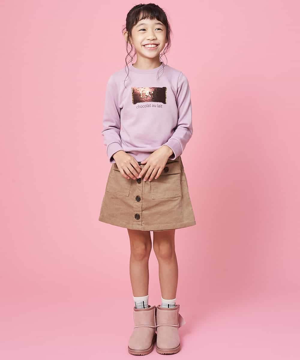 KJLLJ10029 a.v.v KIDS(アー・ヴェ・ヴェ) [100-130]コーデュロイワークラップパンツ[WEB限定サイズ] ラベンダー